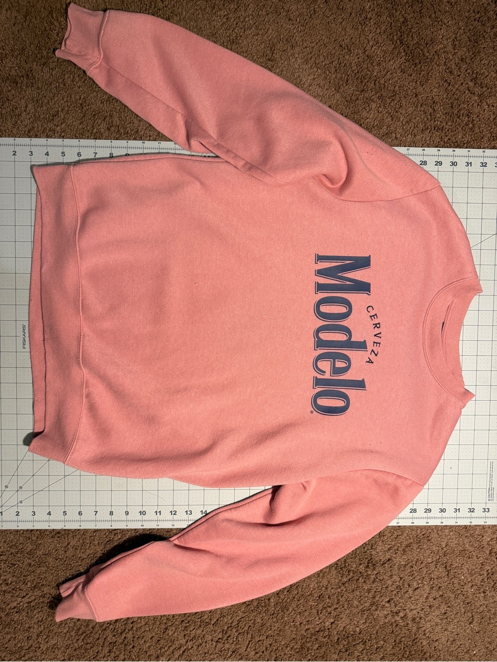 ModelCo Coral Pink Logo Crewneck Sweatshirt - Men's